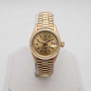 ROLEX DATEJUST PRESIDENT 18k Yellow Gold Ladies Watch SERVICED